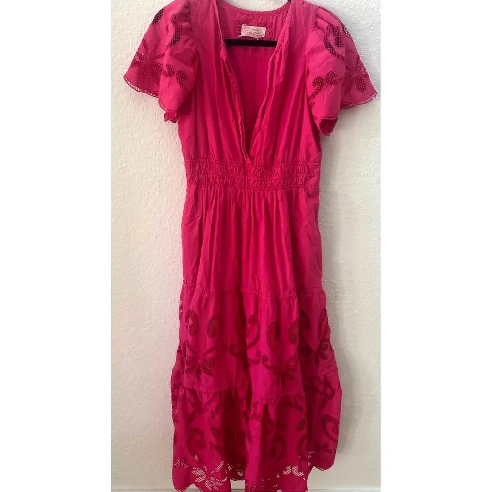 Anthropologie $249 Medium Somerset Cut Out Cottagecore Summer Flowy Maxi Dress - Picture 3 of 12